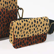 detail shot of camel dottie  card case