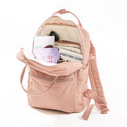 inside of canvas backpack in blush