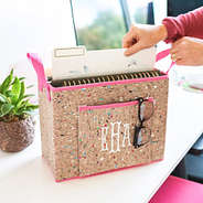 cork bin on desk