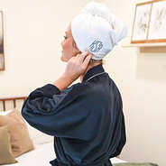 White Hair towel wrap