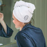 hair towel wrap in white