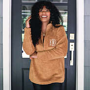 camel personalized sherpa pullover tunic