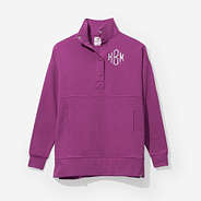 monogrammed pullover in orchid