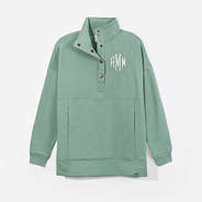 monogrammed sweatshirt tunic in sage