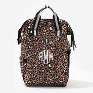 Monogrammed Leopard Diaper Backpack