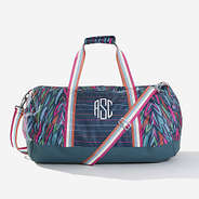 Monogrammed Packable Travel Bag in Navy Safari
