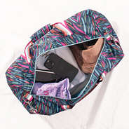 inside of navy safari packable travel bag