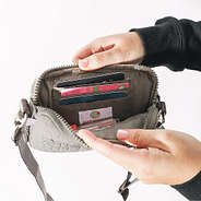 inside shot of textured phone crossbody