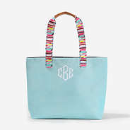 Monogrammed Tote Bag in Mint