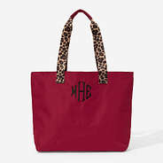 monogrammed tote bag in maroon