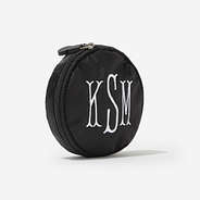 Monogrammed Travel Jewelry Case in Black