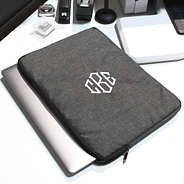 Monogrammed Laptop Sleeve on Desk