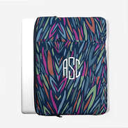 Monogrammed Laptop Sleeve in Navy Safari