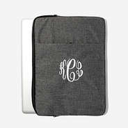 Monogrammed Laptop Sleeve in Black