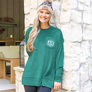 hunter green monogrammed softspun sweatshirt