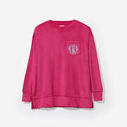 monogrammed softspun sweatshirt in berry
