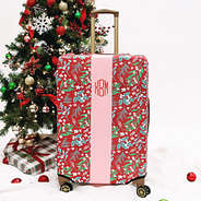 hollydaze christmas monogrammed luggage cover