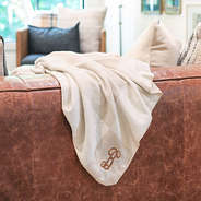 checkered blanket on couch