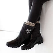 Monogrammed Rain Boots with boot socks