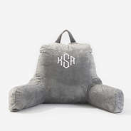 Monogrammed Lounge Pillow Cover in Grey