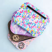 group shot of lap desks with watercolor cheetah