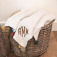 personalized pom pom blanket