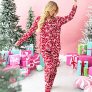 red bow-utiful softspun pajama set on rachel