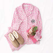 pink cheetah monogrammed softspun pajama with book
