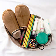 inside of ivory and tan stair basket