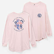 monogrammed faith long sleeve shirt in blush