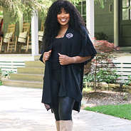 cardigan monogrammed poncho with leggings