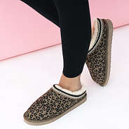 girl with leopard print moccasins