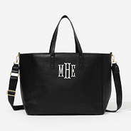 Monogrammed Carry On Travel Tote in black