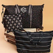 sable cheetah monogrammed travel bag set