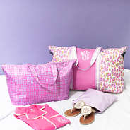 travel bag set in into the wild with pajamas and flipflops