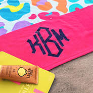 Close up of heatpressed monogram