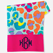 Personalized Beach Towel in Leopard Luau