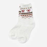 harvest socks in ivory and tan with bows