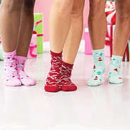 red bows fun and frosted mint wonderland socks on women