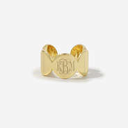 Monogrammed Cuff Ring in Gold