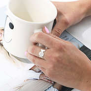 close up silver cuff ring