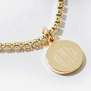 personalized tennis bracelet in gold