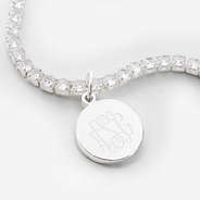 personalized tennis bracelet in silver