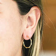 bamboo hoops in ear
