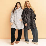 sable cheetah and snow leopard monogrammed blanket hoodies
