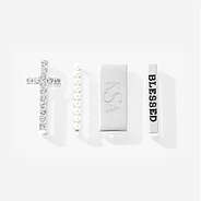 Monogrammed Smart Watch Charm Set in Silver