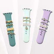 silver gold and multi silver smart watch charm sets on bands