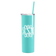 monogrammed mint skinny tumbler