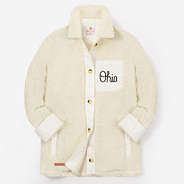 Ohio State Sherpa Shacket in Ivory