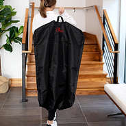 ohio state packable garment bag in hand